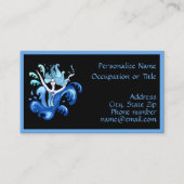 Lady Surrounded by Splashing Water Illustration Visitekaartje (Voorkant)