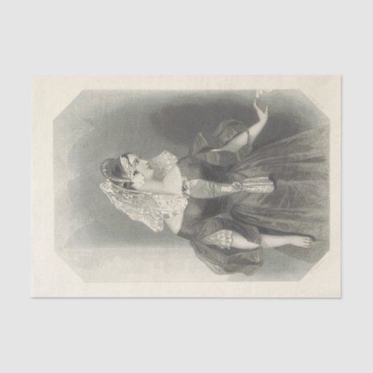  Lady Sylvia Black en White Tissue Paper Tissuepapier (Voorkant)