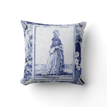 Lady  Tarot-kaart op Indigo Floral Toile