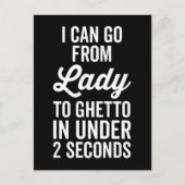 Lady to Ghetto Funny Quote Briefkaart (Voorkant)