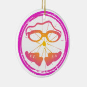 Lady Triathlon Keramisch Ornament (Rechts)