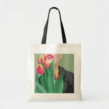 Lady & Tulp Groen & Sinaasappel Modern gedrukt