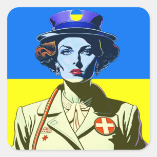 Lady Ukraine Vierkante Sticker