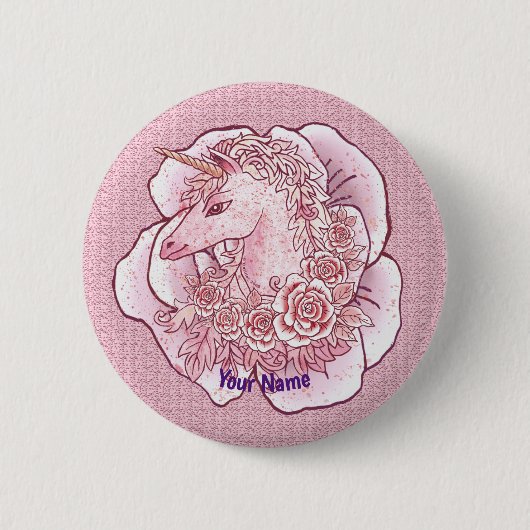 Lady Unicorn speld Ronde Button 5,7 Cm (Voorkant)