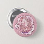Lady Unicorn speld Ronde Button 5,7 Cm (Voorkant /achterkant)