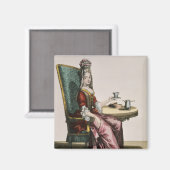 Lady Using Coffee, mode bord, c.1695 (engravi) Magneet (Voorkant / Achterkant)