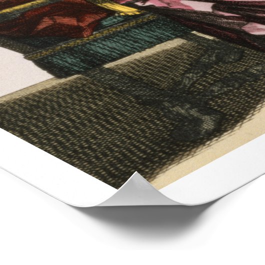 Lady Using Coffee, mode bord, c.1695 (engravi) Poster (Hoek)