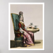 Lady Using Coffee, mode bord, c.1695 (engravi) Poster (Voorkant)