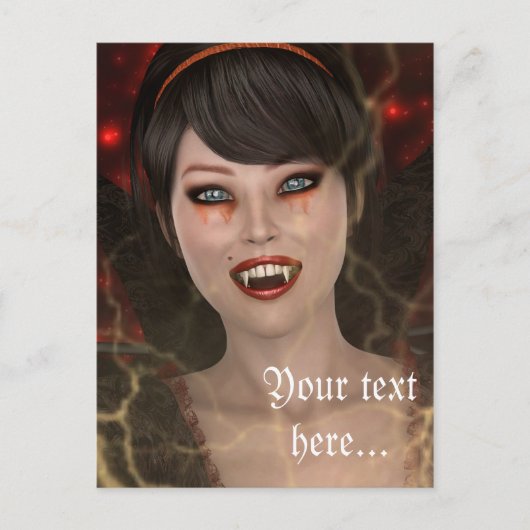 Lady Vamp Briefkaart (Voorkant)