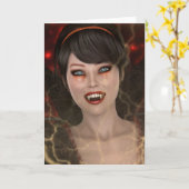 Lady Vamp Kaart (Gele Bloem)