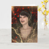 Lady Vamp Kaart (Gele Bloem)