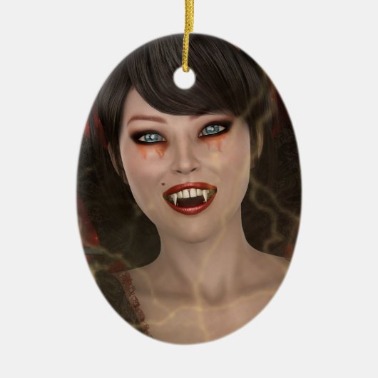 Lady Vamp Keramisch Ornament (Voorkant)