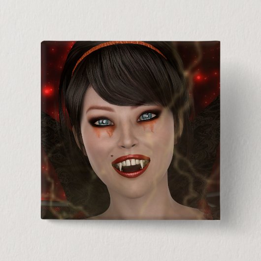Lady Vamp Vierkante Button 5,1 Cm (Voorkant)