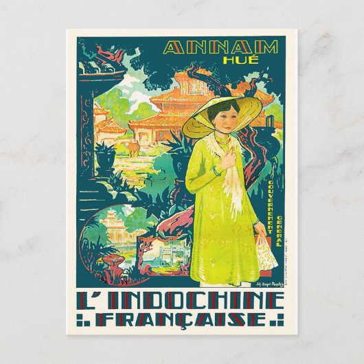 Lady van Annam Hue, stad Vietnam, Azië Briefkaart (Voorkant)