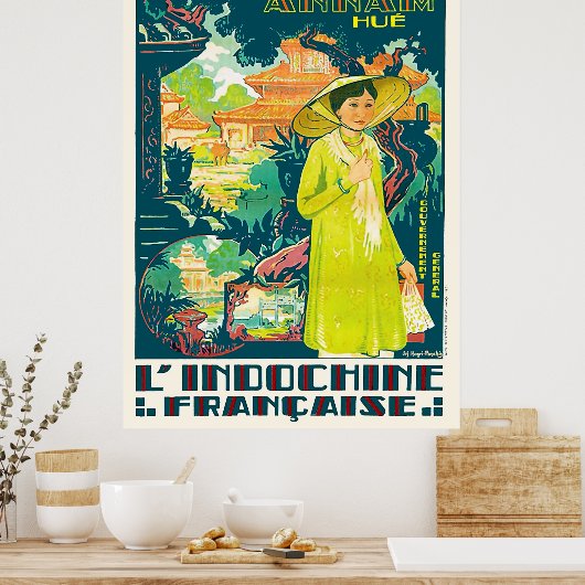Lady van Annam Hue, stad Vietnam, Azië Poster (Keuken)