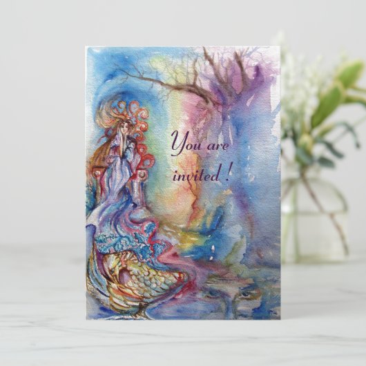 LADY VAN DE LAK, levendig blauw roze Kaart (Staand voorkant)