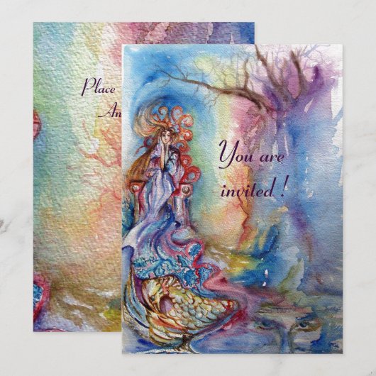 LADY VAN DE LAK, levendig blauw roze Kaart (Voorkant / Achterkant)