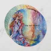 LADY VAN DE LAKE levendig lichtblauw, paars wit Kaart (Voorkant / Achterkant)