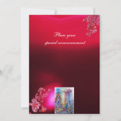 LADY VAN DE LAKE, levendige blauwe roze gem burgun Kaart (Achterkant)