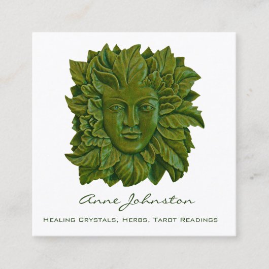 Lady van Greenwood Wicca Vierkante Visitekaartje (Voorkant)