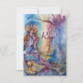 LADY van het merk, levendige blauwe roze rsvp Kaart (Voorkant)
