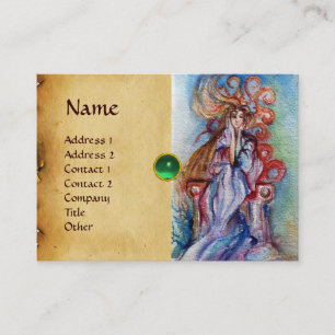 LADY VAN HET MERK-monogram roze violet rood Visitekaartje