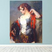 Lady Vendor met een pot Canvas Afdruk (Insitu (Houten vloer))