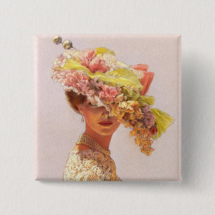 Lady Victoria Vierkante Button 5,1 Cm