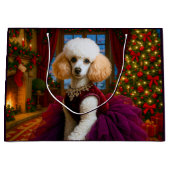 Lady Violet White Poodle Holiday  Groot Cadeauzakje (Voorkant)