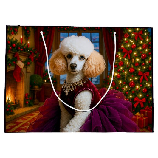 Lady Violet White Poodle Holiday  Groot Cadeauzakje (Achterkant)