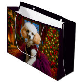 Lady Violet White Poodle Holiday  Groot Cadeauzakje (Voorkant Gekanteld)