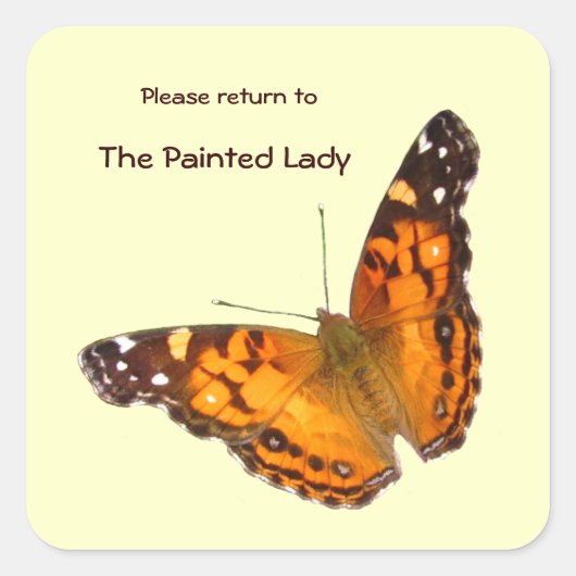 Lady vlinder boekenplaat ~ sticker (Voorkant)