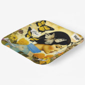 Lady, Vlinders, Bloemen en Inspirerend Papieren Bordje (Gebogen)