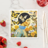  Lady, Vlinders, Bloemen en Inspirerend Servet (Insitu)
