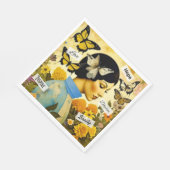  Lady, Vlinders, Bloemen en Inspirerend Servet (Hoek)