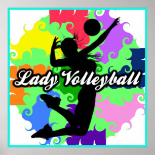 Lady Volleyball Graphic-Poster Poster
