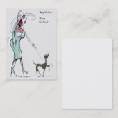 Lady Walking Dog Jubby Visitekaartjes (Voorkant / Achterkant)