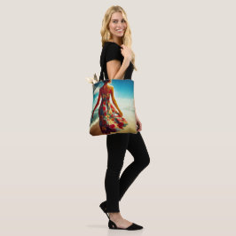 Lady Walking op het strand Tote Bag