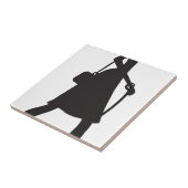 Lady Walking Puppy Silhouette Tegeltje (Zijkant)