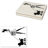 Lady Walking Speelgoed Poodle Rubber Stamp Rubberstempel (Gestempeld)