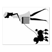 Lady Walking Speelgoed Poodle Rubber Stamp Rubberstempel (Afrduk)
