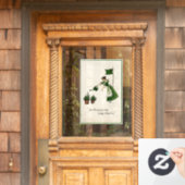 Lady Watering Shamrocks Window Cling Raamsticker (Huis Deur)