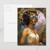 Lady Wearing Goggles Black Fantasy Sci-Fi Briefkaart (Voorkant / Achterkant)