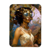 Lady Wearing Goggles Black Fantasy Sci-Fi Magneet (Verticaal)
