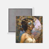 Lady Wearing Goggles Black Fantasy Sci-Fi Magneet (Voorkant / Achterkant)