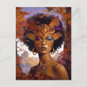 Lady Wearing Mask Black Fantasy Art Briefkaart (Voorkant)
