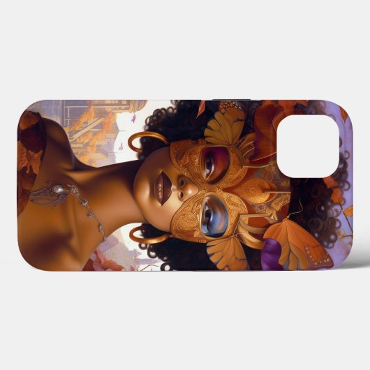 Lady Wearing Mask Black Fantasy Art Case-Mate iPhone Case (Achterkant (horizontaal))
