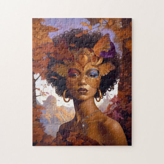 Lady Wearing Mask Black Fantasy Art Legpuzzel (Verticaal)
