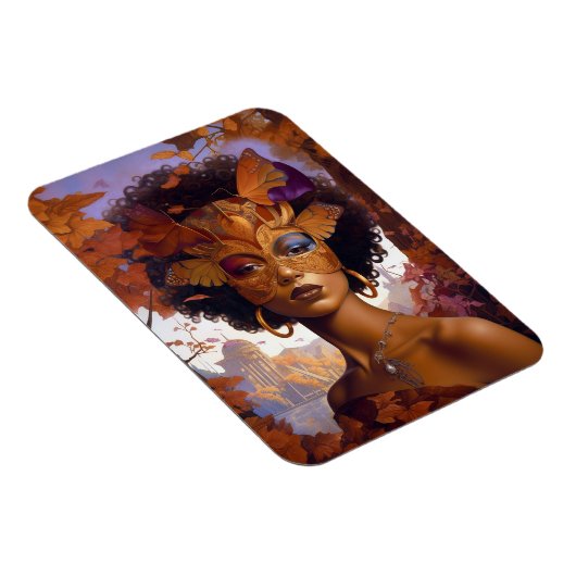 Lady Wearing Mask Black Fantasy Art Magneet (Rechterzijde)