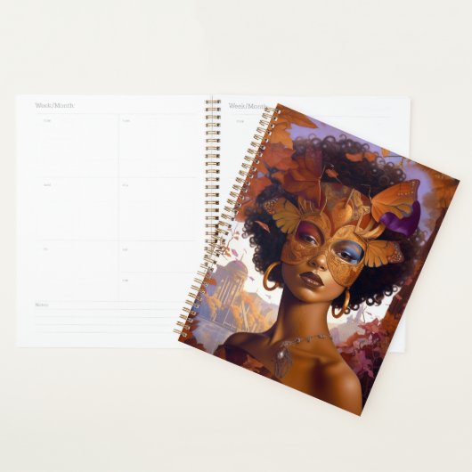 Lady Wearing Mask Black Fantasy Art Planner (Display)